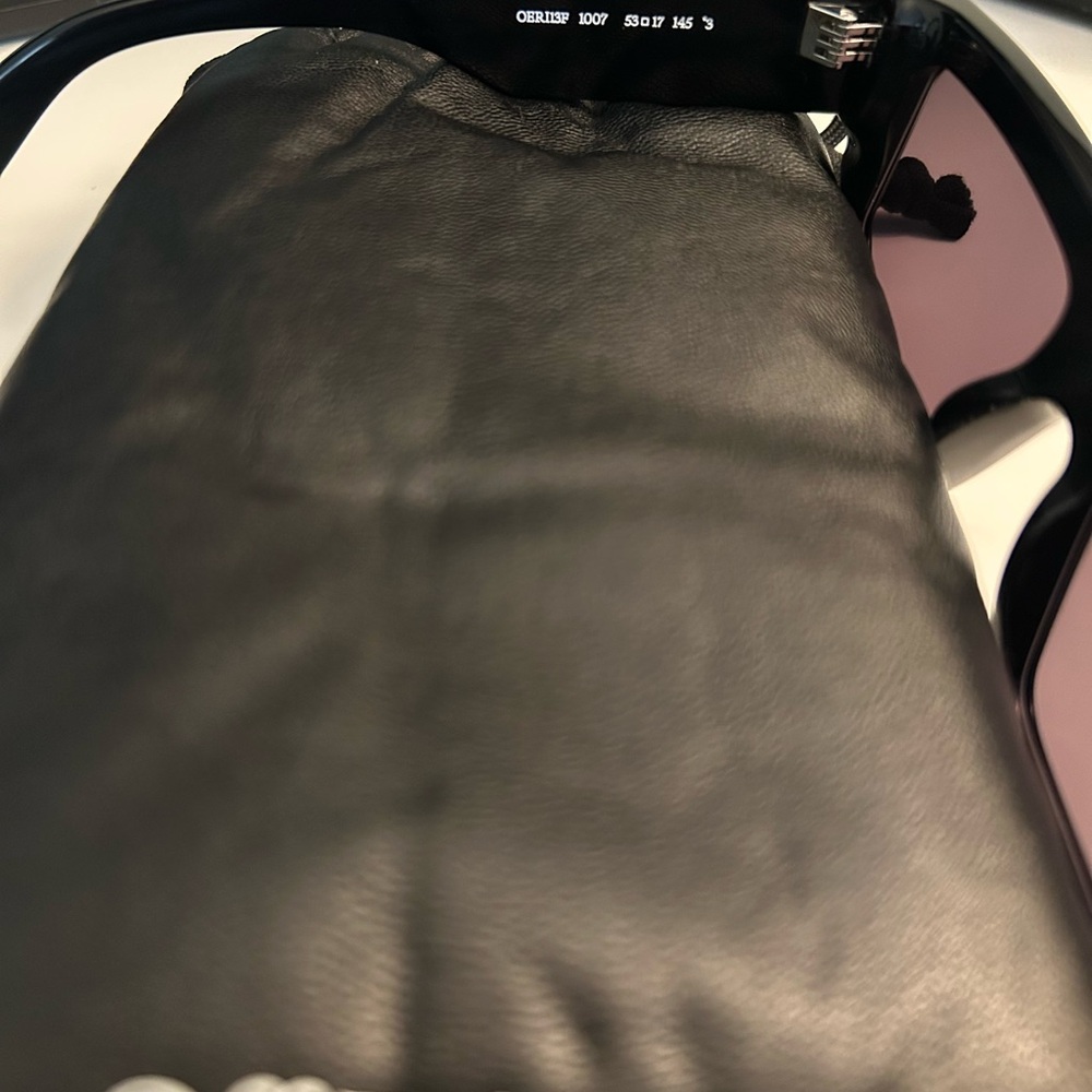 Off-White Black Rectangular Sunglasses with Silve… - image 4